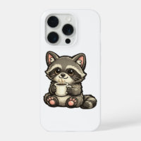 Raton laveur mignon avec café – Animal Kawaii Cozy