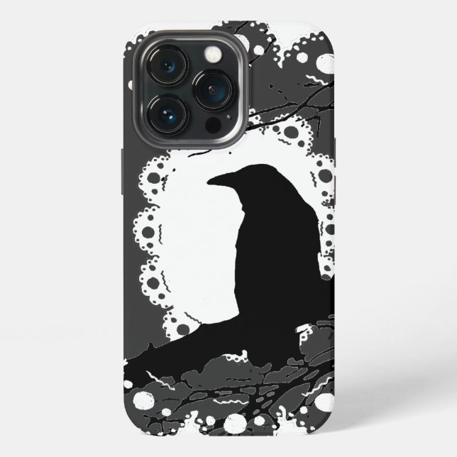 Coque iPhone Raven Lace B & W (Dos)