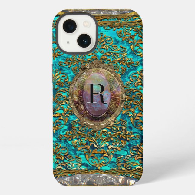 Coque iPhone Ravone Damask Baroque Monogramme (Verso)