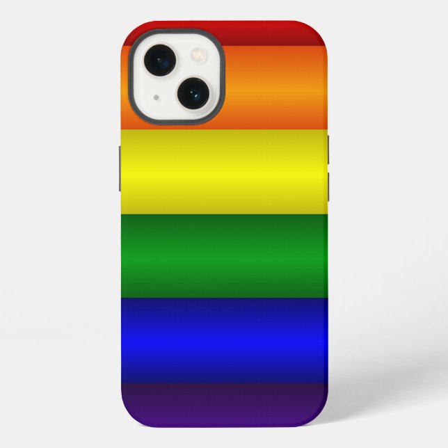 Coque iPhone Rayé de couleurs de l'arc-en-ciel (Verso)