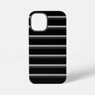 Coque iPhone 12 Mini Rayé noir blanc chic
