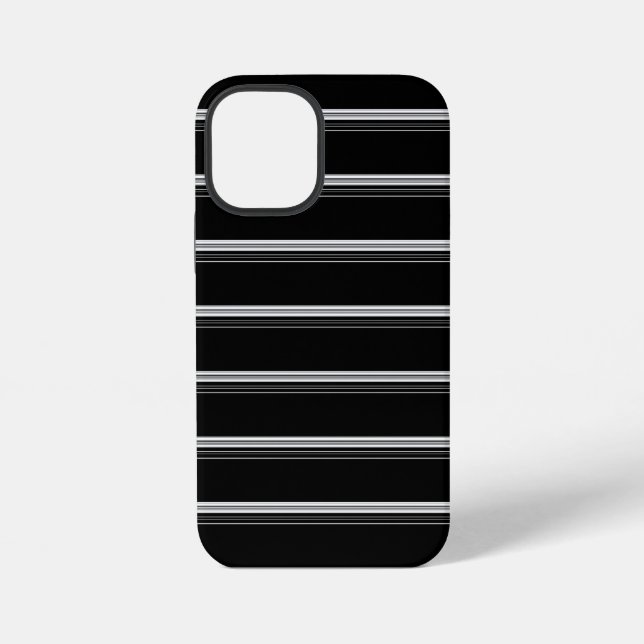 Coque iPhone Rayé noir blanc chic  (Verso)