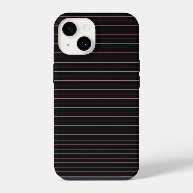 Coque iPhone rayé noir et rose  (Verso)