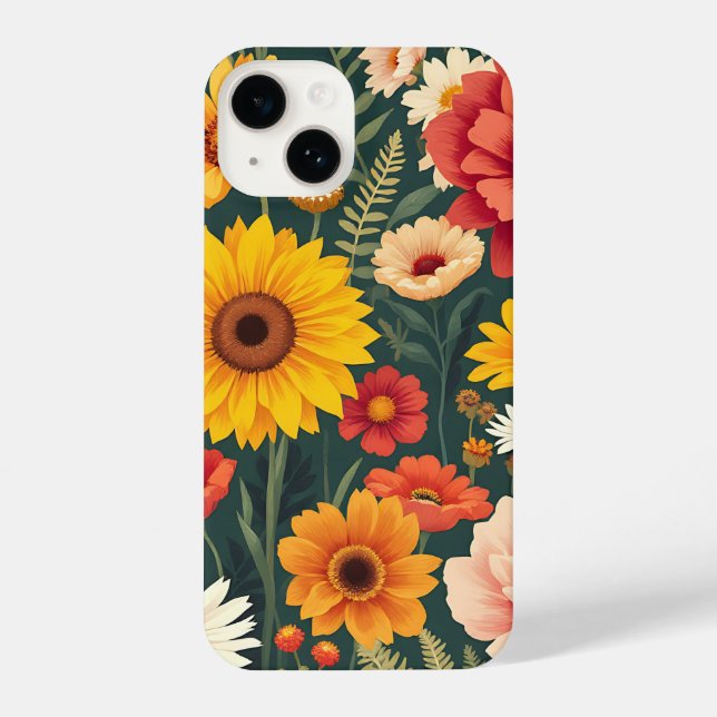 Coque iPhone Rayon rose : Hauteur de téléphone à fleurs élégant (Verso)