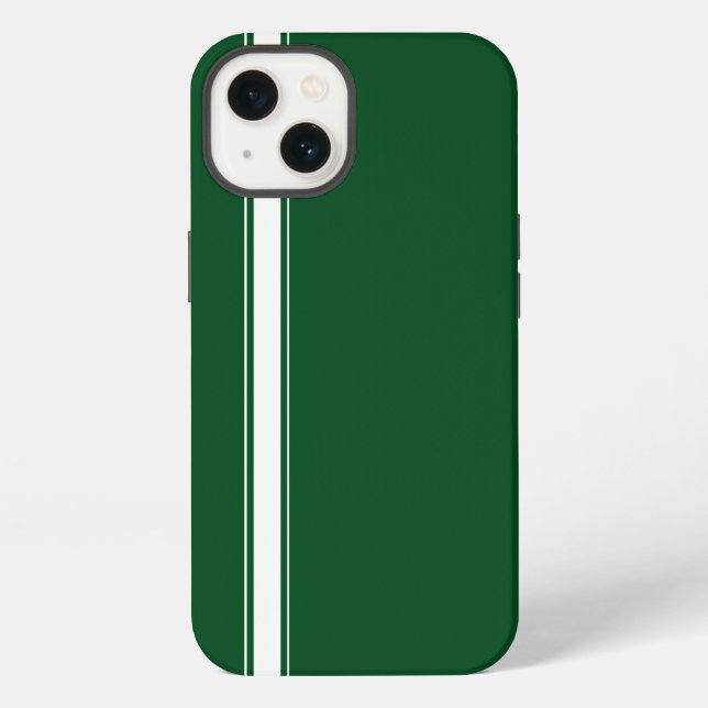Coque iPhone Rayure de course verte (Verso)