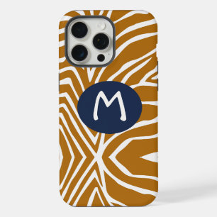 Coque iPhone 15 Pro Max Rayure de Zèbre Personnaliser Monogramme iPhone