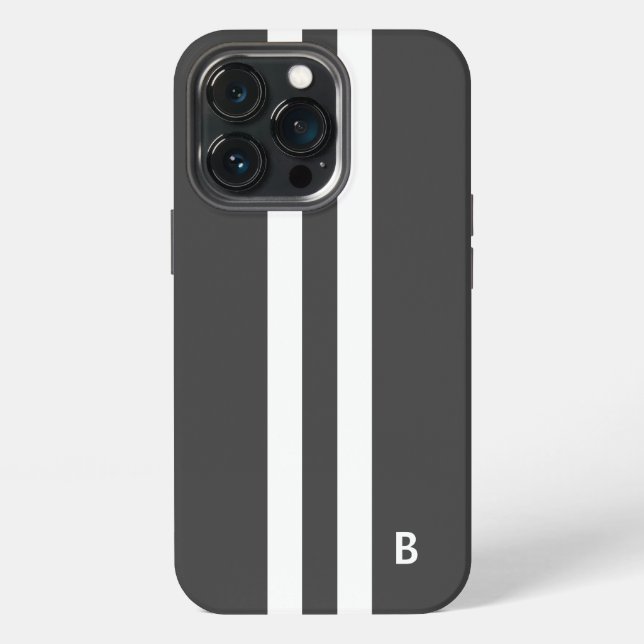 Coque iPhone Rayure grise de course (Dos)