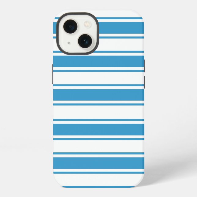 Coque iPhone Rayure horizontale bleue (Verso)