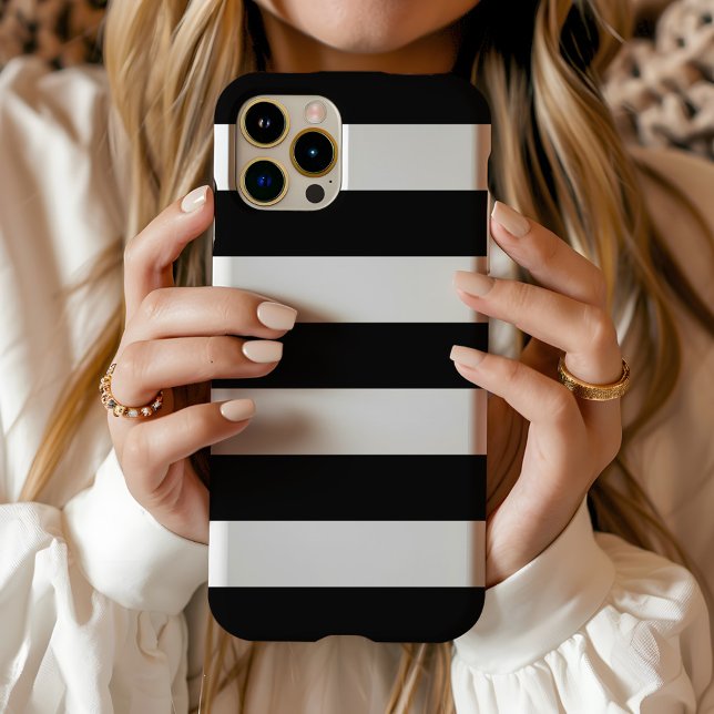 Coque iPhone Rayure large noire (Créateur téléchargé)