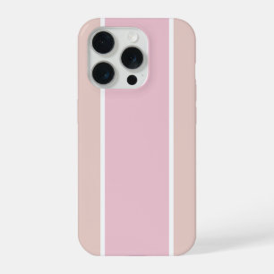 Coque iPhone 15 Pro Rayure verticale rose pâle et beige