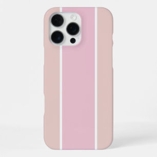 Coque iPhone 16 Pro Max Rayure verticale rose pâle et beige