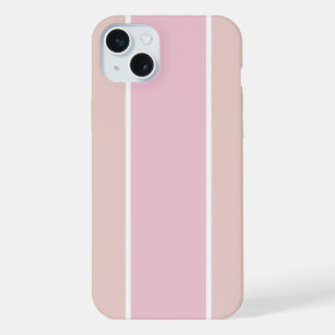 Coque iPhone 15 Plus Rayure verticale rose pâle et beige