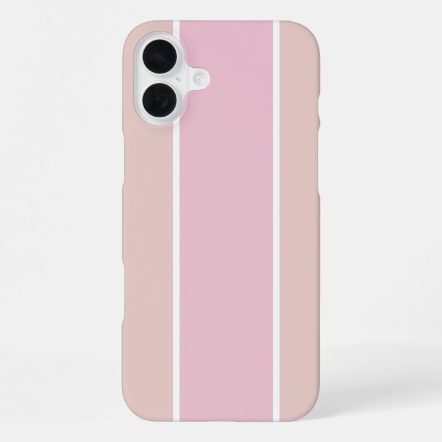 Coque iPhone Rayure verticale rose pâle et beige (Verso)