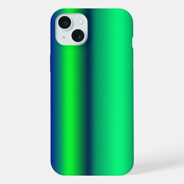 Coque iPhone Rayures arc-en-ciel bleu vert (Verso)