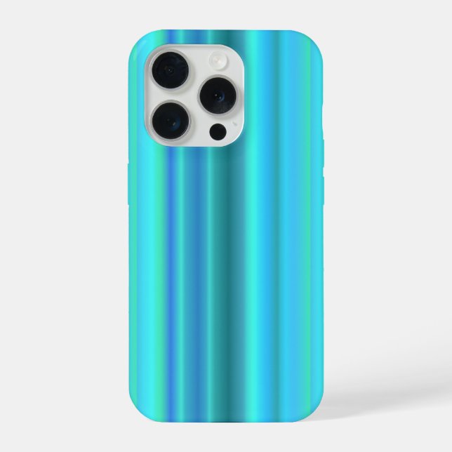 Coque iPhone Rayures arc-en-ciel bleu vert (Verso)