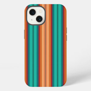 Etui iPhone 13 Rayures arc-en-ciel turquoise rouge orange du Sud-