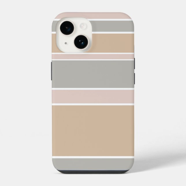 Coque iPhone Rayures beige (Verso)
