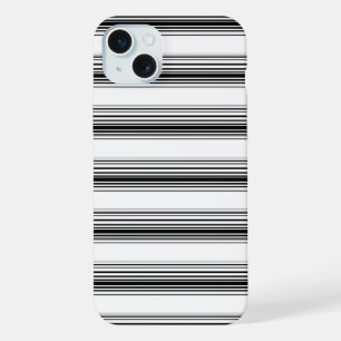 Coque iPhone 15 Plus Rayures blanches noires modernes