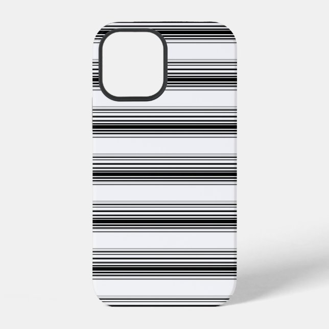 Coque iPhone Rayures blanches noires modernes (Verso)