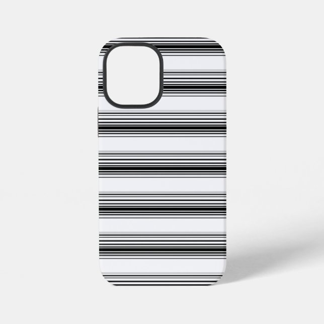 Coque iPhone Rayures blanches noires modernes (Verso)