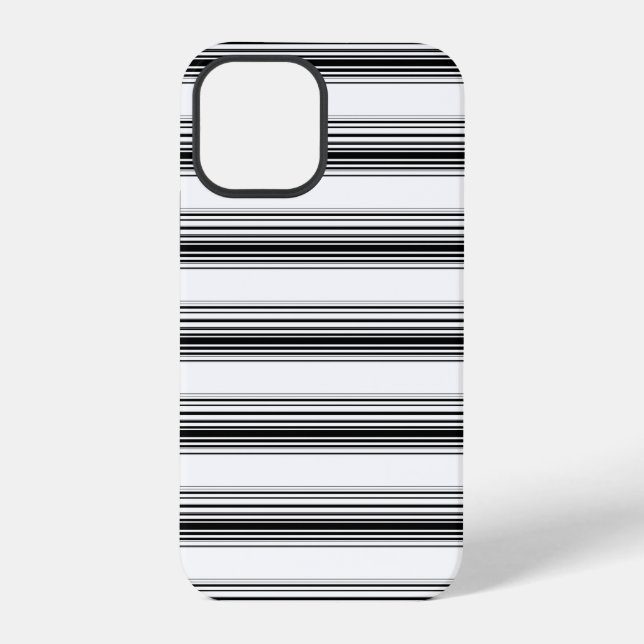 Coque iPhone Rayures blanches noires modernes (Verso)