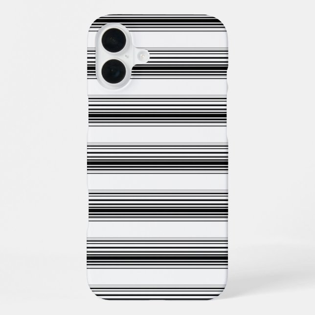 Coque iPhone Rayures blanches noires modernes (Verso)