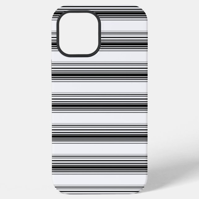Coque iPhone Rayures blanches noires modernes (Verso)