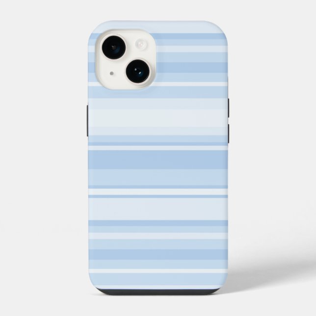 Coque iPhone Rayures bleu bébé (Verso)