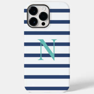 Coque Pour Pour iPhone 14 Pro Max Rayures bleues personnalisées
