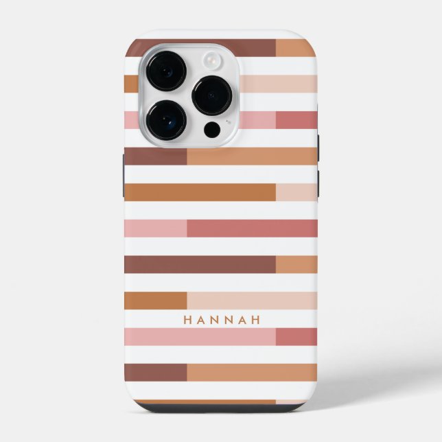 Coque iPhone Rayures Blush Neutral Moderne (Verso)