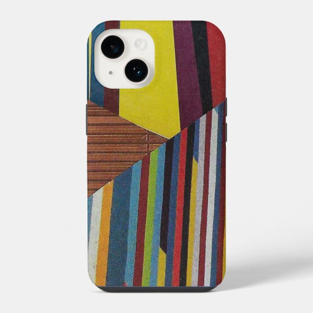 Coque iPhone rayures brisées et bois (Verso)