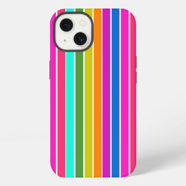 Coque iPhone Rayures chaudes de printemps  (Verso)