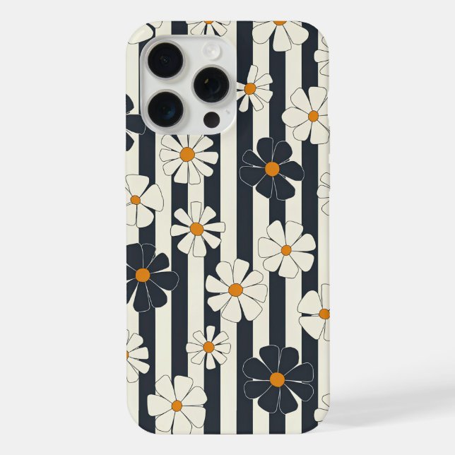 Coque iPhone Rayures Classiques de Marguerite (Verso)