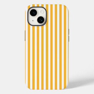 Coque Pour iPhone 14 Rayures de bonbon jaunes et blancs ensoleillés