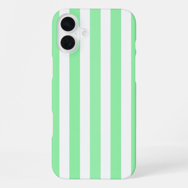 Coque iPhone Rayures de bonbon vert clair (Verso)