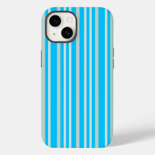 Coque Pour iPhone 14 Rayures de ligne gris verdâtre sur fond bleu ciel