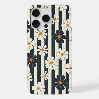 Coque iPhone 15 Pro Max Rayures de marguerite classiques