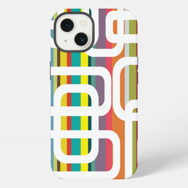 Coque iPhone Rayures et Rectangles  (Verso)