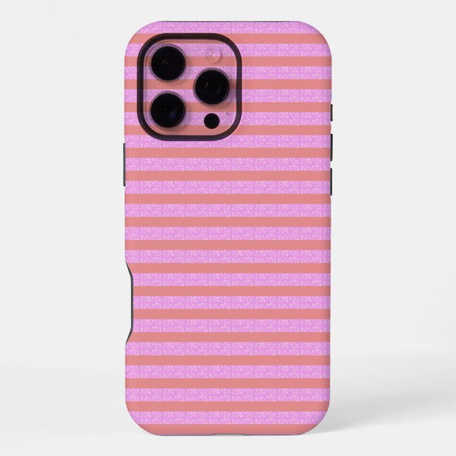 Coque iPhone Rayures Géométriques Roses  (Verso)