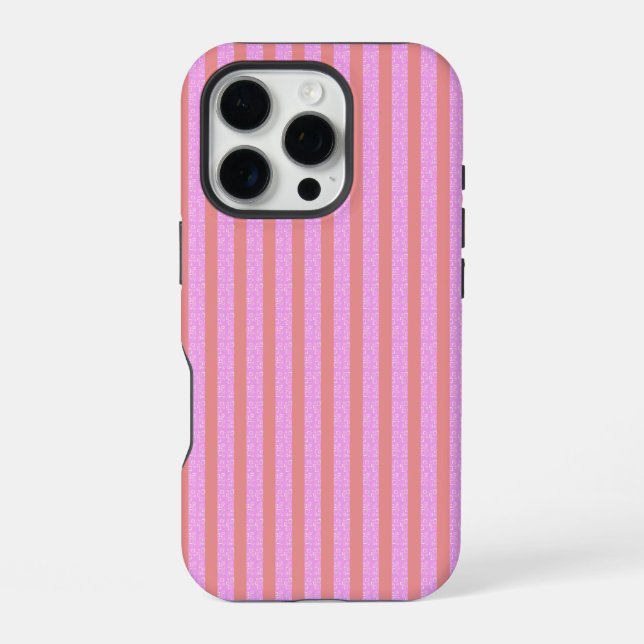 Coque iPhone Rayures Géométriques Roses (Verso)