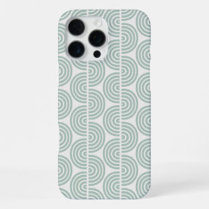 Coque iPhone 16 Pro Max Rayures géométriques vertes motif vagues