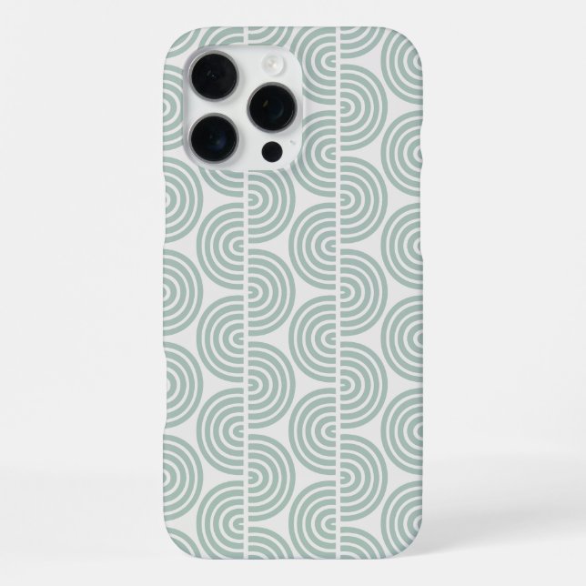 Coque iPhone Rayures géométriques vertes motif vagues  (Verso)