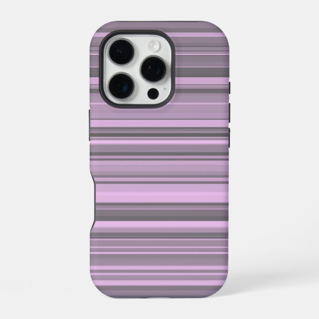 Coque iPhone Rayures Gris Violet (Verso)