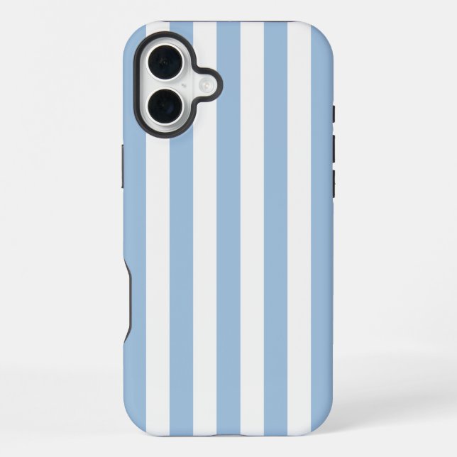 Coque iPhone Rayures Intemporelles Bleu Clair (Verso)