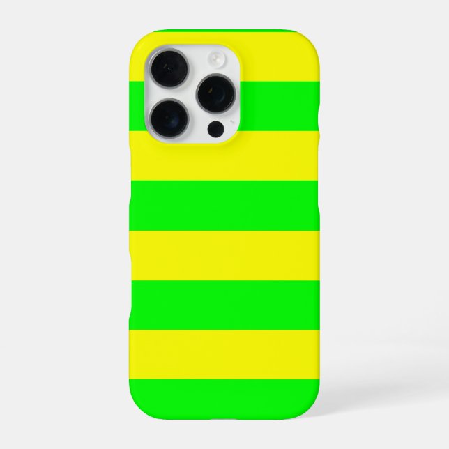 Coque iPhone Rayures jaune citron et vert citron  (Verso)