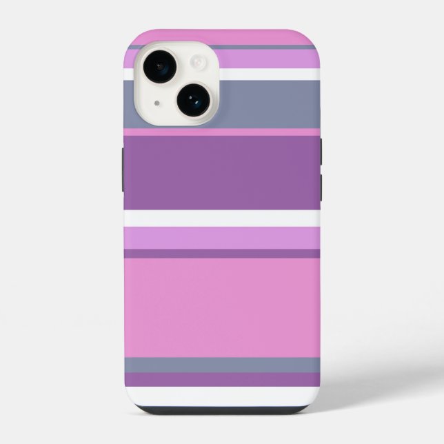 Coque iPhone Rayures lilas (Verso)