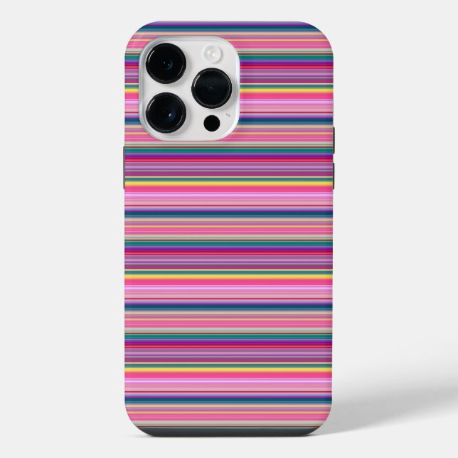 Coque iPhone Rayures multicolores rétro (Verso)