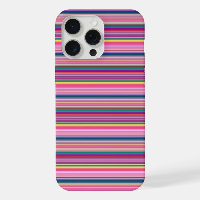 Coque iPhone Rayures multicolores rétro (Verso)