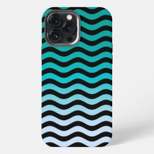 Etui iPhone 13 Pro Max Rayures ondulées de la marine Modèle nautique