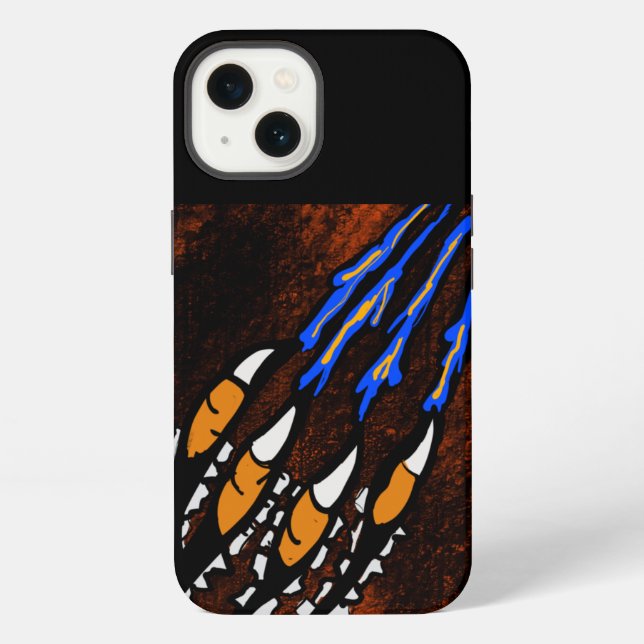 COQUE iPhone RAYURES ORANGE ET NOIRE    (Verso)